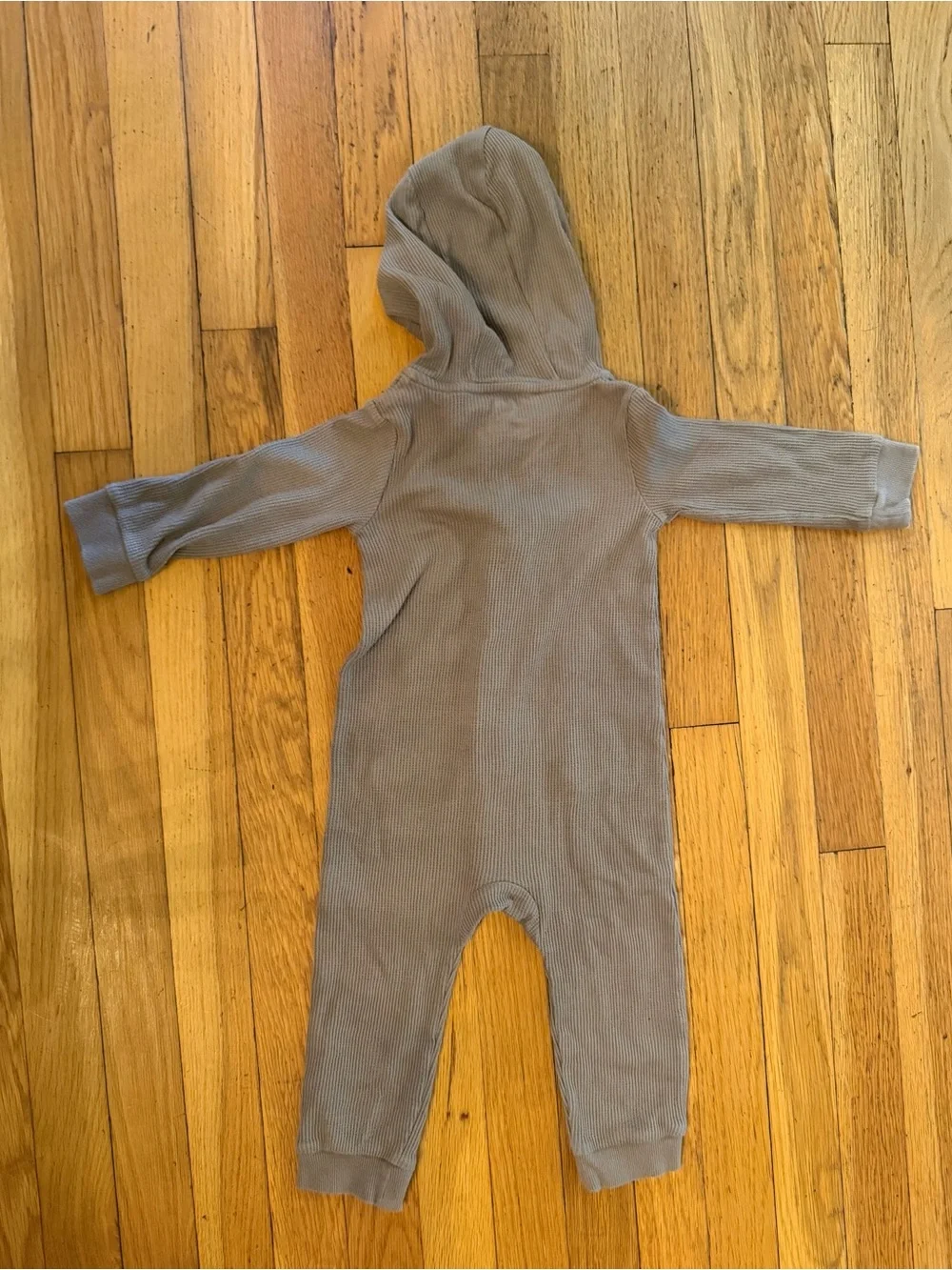Carter's Brown Ribbed Hooded Footie with Ear Details